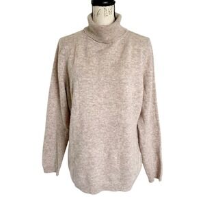 Charter Club Luxury 100% Cashmere Turtleneck Sweater XL Taupe Beige Quiet Luxury